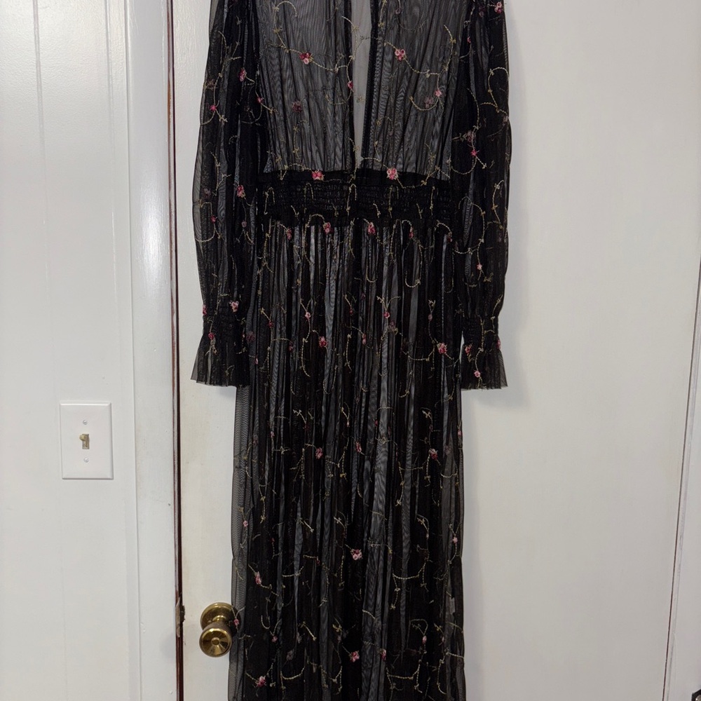 Elegant Black Floral Dress